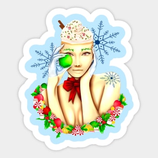 Eggnog Christmas Sticker